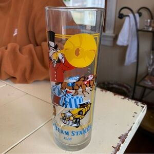1988 Jim Beam Stakes Glass Turfway Park Kentucky Derby Prep Souvenir Horse Race